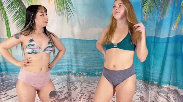 Beach Babes - TYLER LYNN & DITRIA ROSE - Beach WEDGIE OFF! HIDEF
