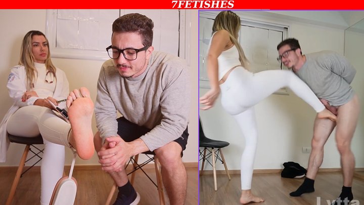 Mean Asylum Nurse teaches liar patient a hard lesson with her sexy feet then mil
