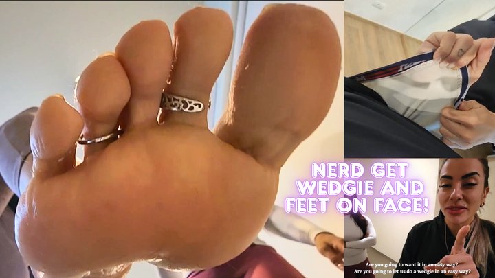 College Nerd got Wedgie and Foot Smother on face - Lytta Blond and Mia - FOOT WO