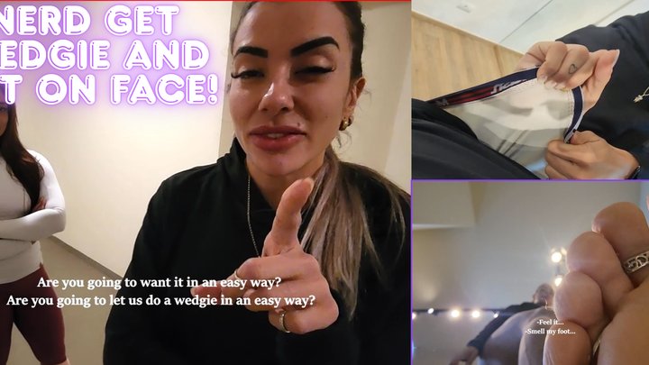 College Nerd got Wedgie and Foot Smother on face - Lytta Blond and Mia - FOOT WO