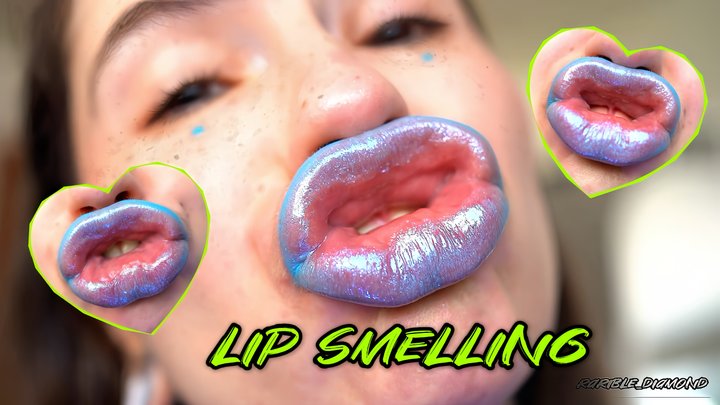 Angelic lips smelling cock tease
