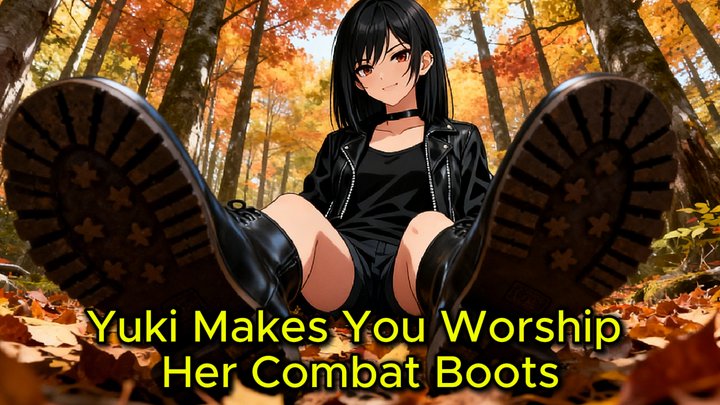 Dirty Boot Worship in the Forest - Yuki Towers Over You Licking Her Muddy Boots