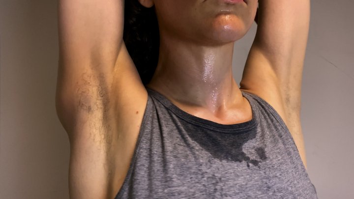 Sweaty Smelly Hairy Armpits + Hair Removal with Tweezers