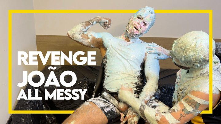 Revenge! Now it's João's turn to get pie-thrown (1080p) Pie in the face - Gay Do