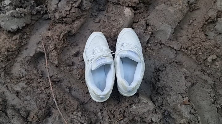 White Capezio Fierce muddy