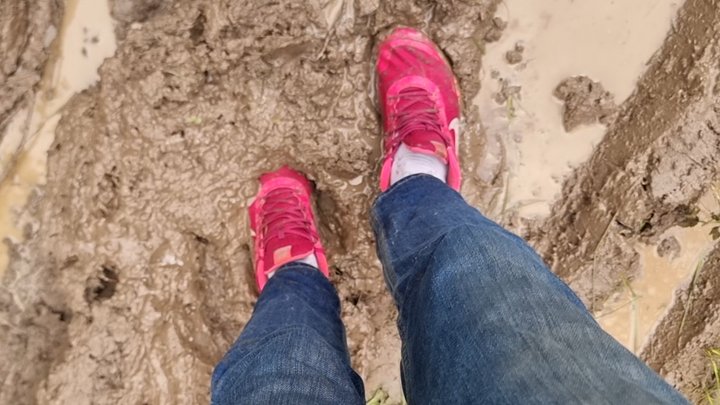 Pink Nike Flex TR-5 muddy again