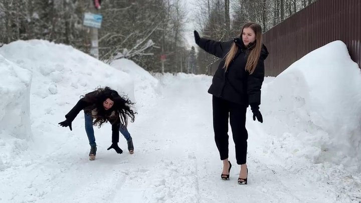 Zanotti on ice, heelless on ice, sliding high heels, girls on ice, girls on high