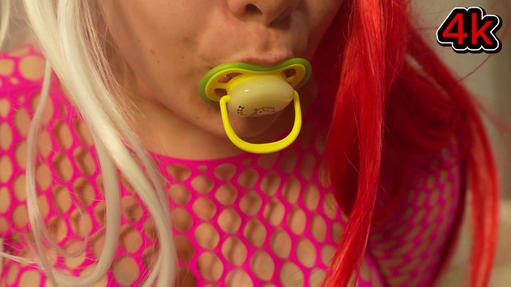 pacifier sucking cosplay dress then I play with my big tits and spit on the paci