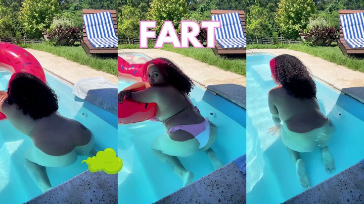 Naked Pool Farting Big Ass Bubbles Underwater Gas Fun Chubby Girl