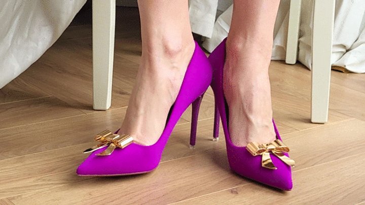 Purple Court Heels Shoeplay & Dangle