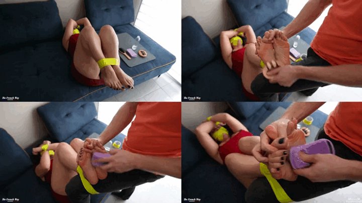 Gagged & Struggling- MelleM's Writhing Foot Tickling Punishment - TICKLING - FOO