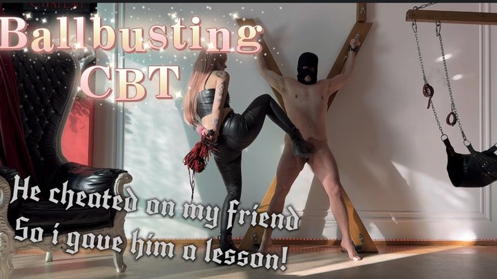 He cheated of his girlfriend! So I gave him a lesson! Hardcore ballbusting with 
