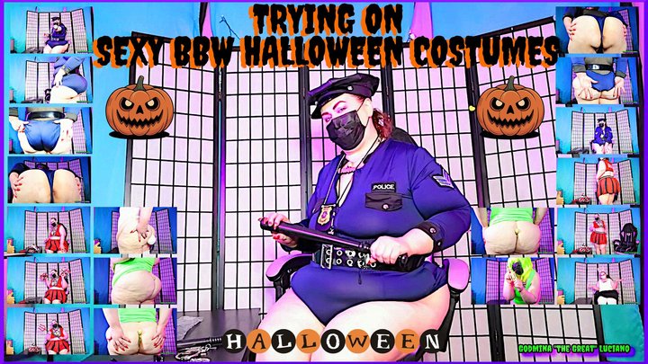 Trying On Sexy BBW Halloween Costumes With GodMina The Great 720x480 MP4
