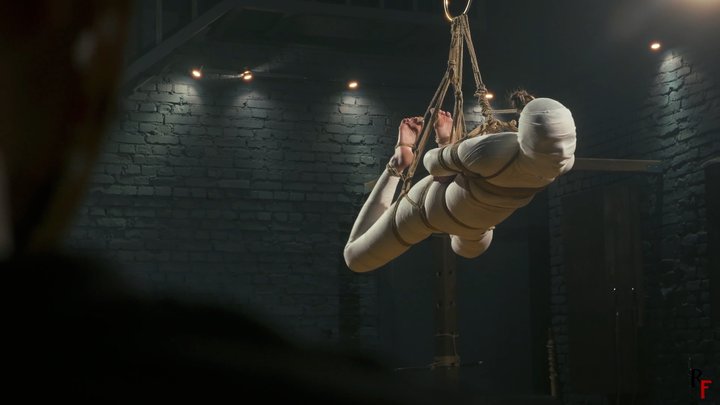 Stacy - True Rope Bunny Bliss Part 3 - Complete Bandage Mummification in Suspend