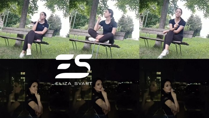 Two clips of outdoor smoking