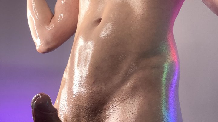 Trans muscle girl humiliates your little dick while she flexes her biceps and st
