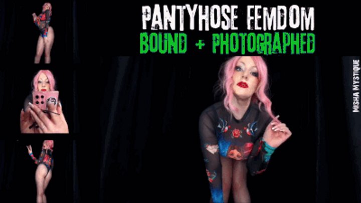 Pantyhose Femdom: Bound + Photographed - mp4