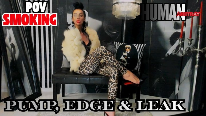 HUMAN ASHTRAY - Luxury Russian Smoking Fetish - SPH Ruin - Leopard Fur POV
