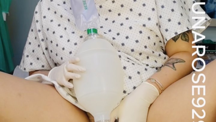 NAUGHTY PATIENT LUNA WITH HER AMBU BAG OXYGEN MASK I am all left alone due to th