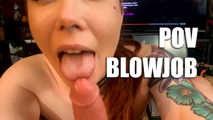 Edging blowjob handjob leads to my neighbor cumming all over himself.
