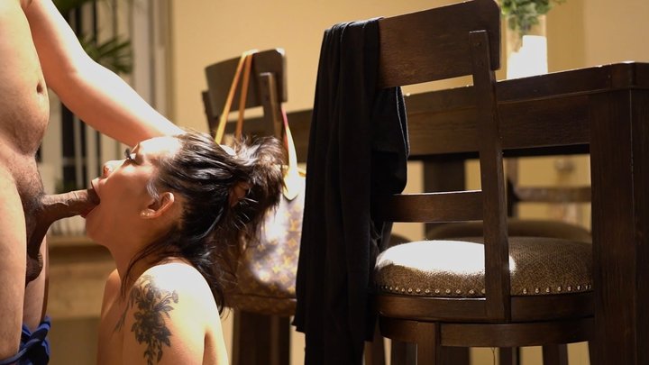 I invited my date in to slobber all over his cock BLOWJOB & DOGGYSTYLE