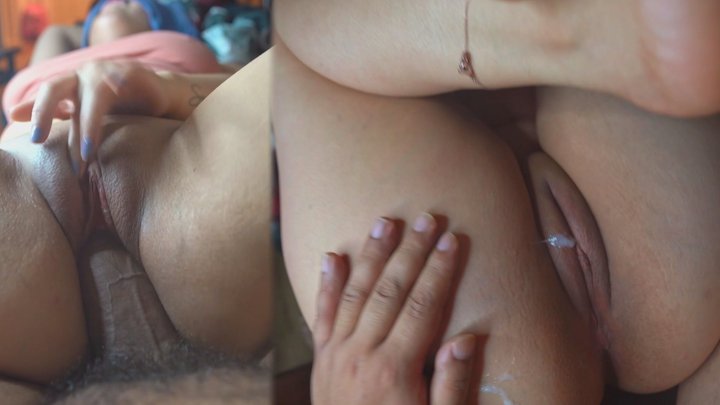 sexy asian girl masturbating with big dick inside