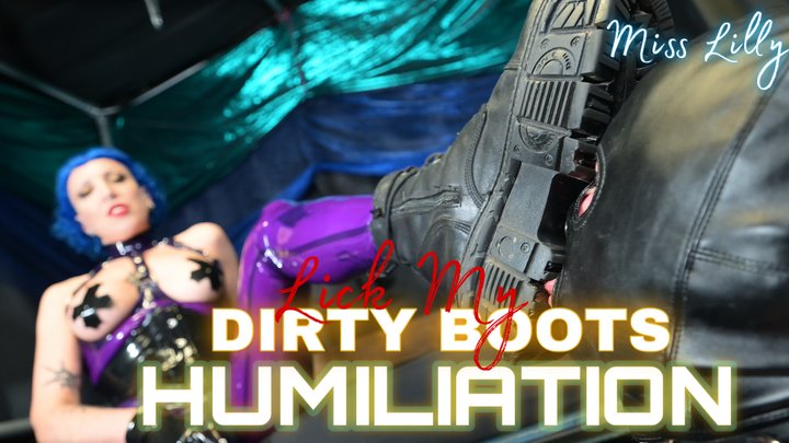Miss Lilly Dominates Her Chastity Slave – Dirty Goth Boots Worship & Femdom Humi