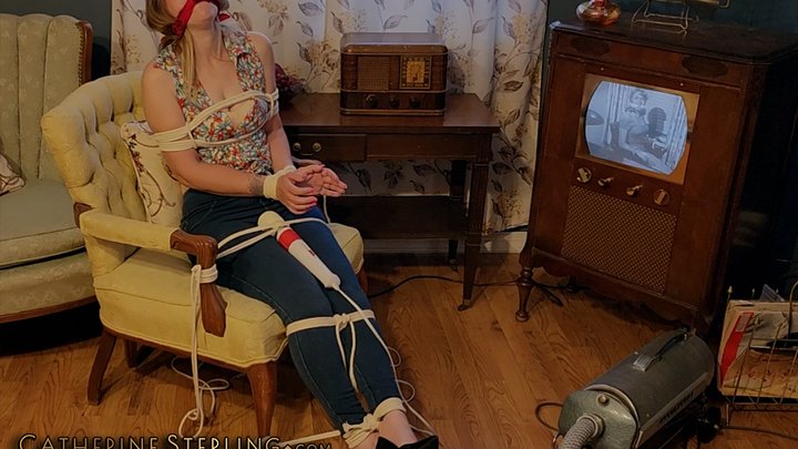 Enforced Tied Up TV session for British Bondagette Catherine Sterling, Caught Sh