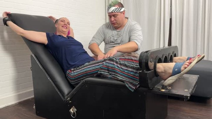 Vicky Vix Laughs, Thrashes, and Screaming While Being Tickled in the Tickling Ch