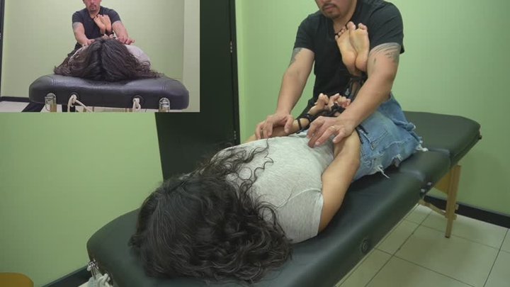 Sweet Surrender broken by the hogtied tickle treatment (multicamera Body-Feet)