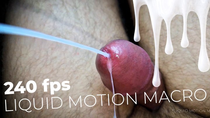 Huge Handsfree Cumshot - Big Dick Precum & Postcum Slow Motion Macro Close Up Bi