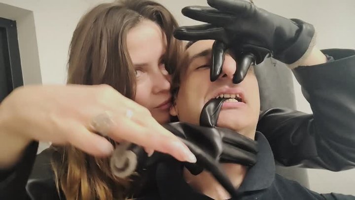 Easy punishment for biting my leather glove