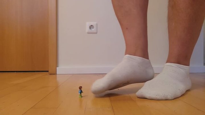 A Tiny Has To Sniff My Socks And Gets Crushed
