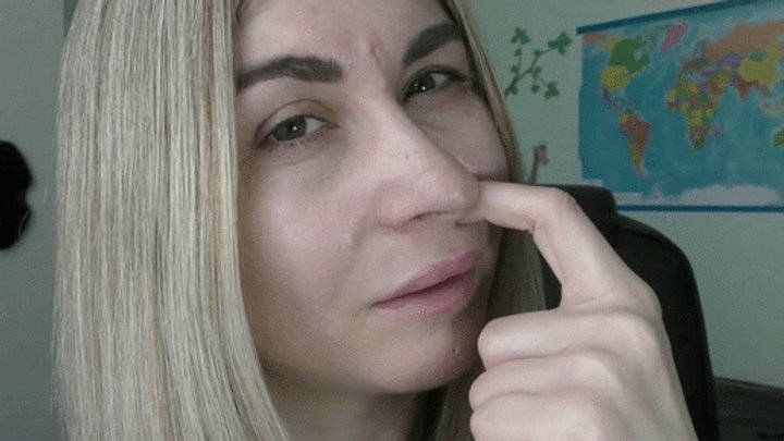 Come very close to the camera and pick your nose looking into the camera MP4 HD 