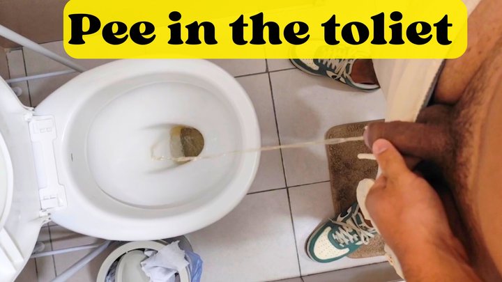 Desperate man peeing