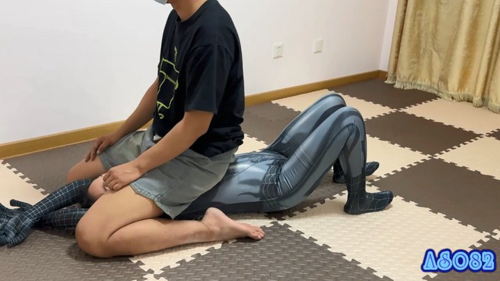 Stomachsitting and chest sitting on a Tight clothes girl cloud belly punching #A