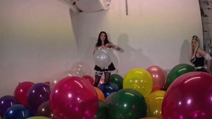 Custom Clip- Maid For This!: Sexy French Maid Balloon Popping Spree! - 4k
