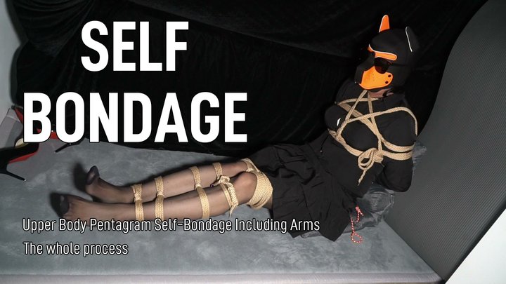 Self-Bondage: Upper Body Pentagram Self-Bondage Including Arms
