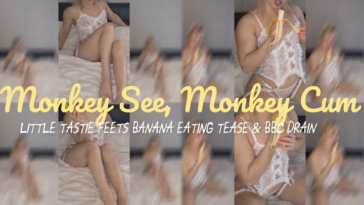 M____y see M____y Cum - Little Tastie Feets Banana Eating Tease & BBC Drain Ft T