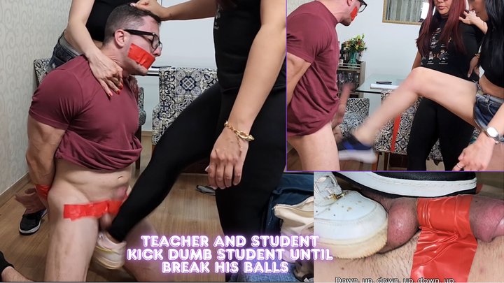 Goddess Kiffa and Vitoria Vonteese - Teacher and student kick dumb student until