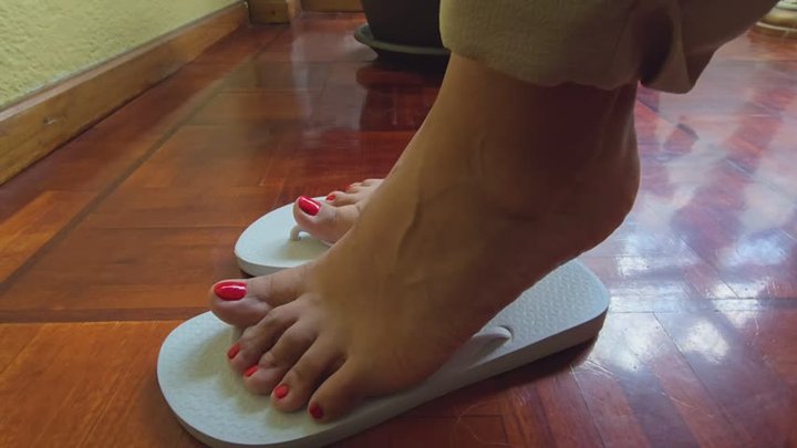 Candid feet in sandals # 1