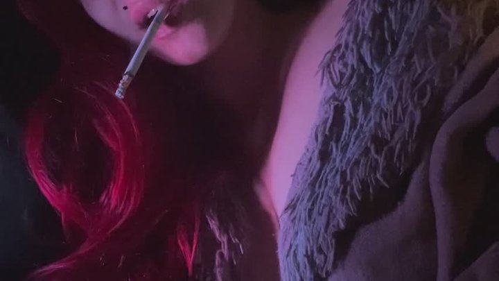 Smoking 100s in the middle of the night, in the dark - some coughs