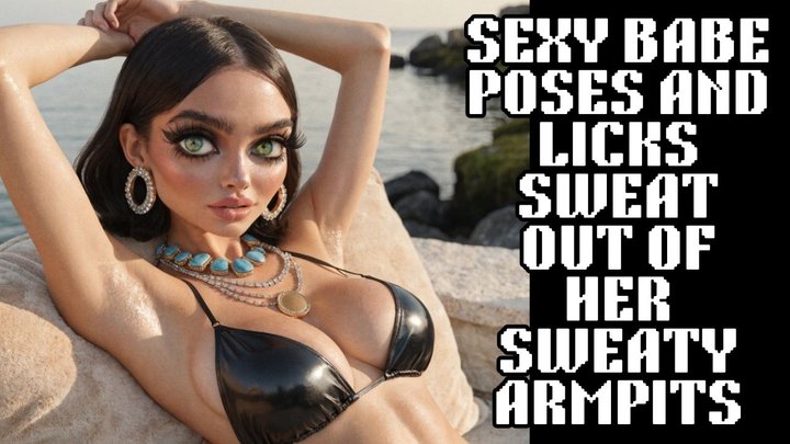 sexy sweaty armpit bikini babe licks sweat out of her armpit for you to enjoy sm