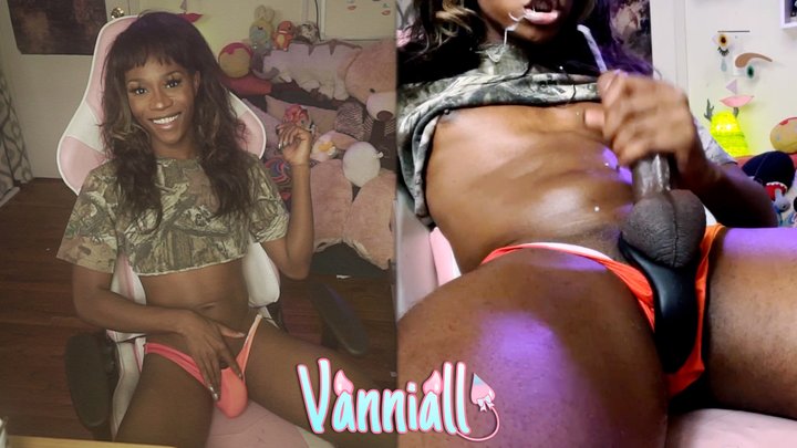 Transparent Fleshlight Cock Milking - Trans Girl Vanniall Stuffs Her BBC In Clea