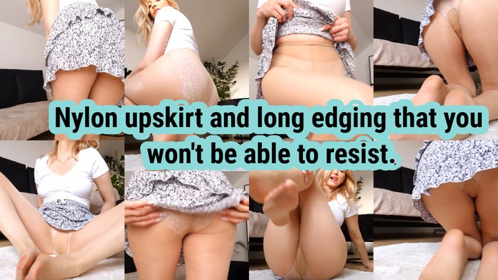 Long edging video. Nylon teasing that you won't be able to resist