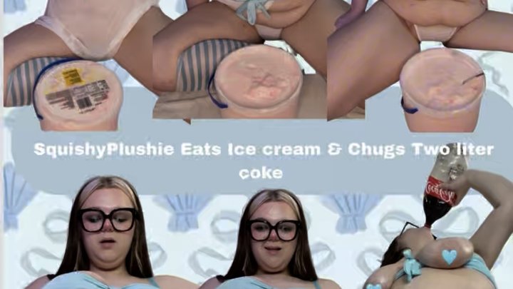 Feedee Tries to Finish a Whole Tub of Ice Cream… Then Chugged a 2L