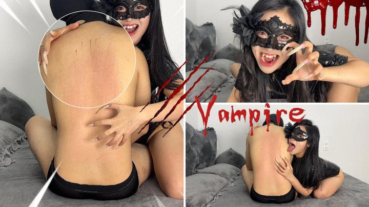 The Vampire Brutally Clawed At The Slave's Back With Its Long, Natural Fingernai