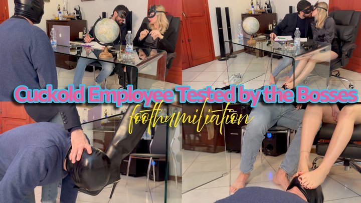 CUCKOLD_ Cuckold Employee Tested By The Bosses (Role Play, Double Foot Worship) 