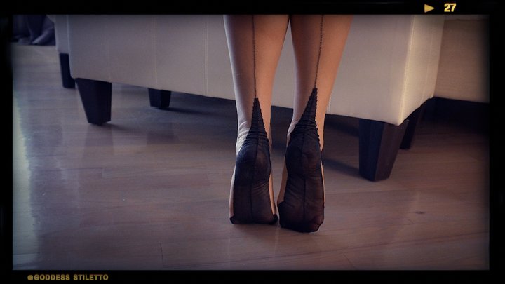 Bare Feet and Full Fashioned Stockings Dressing Nude With Black Seams Part 1