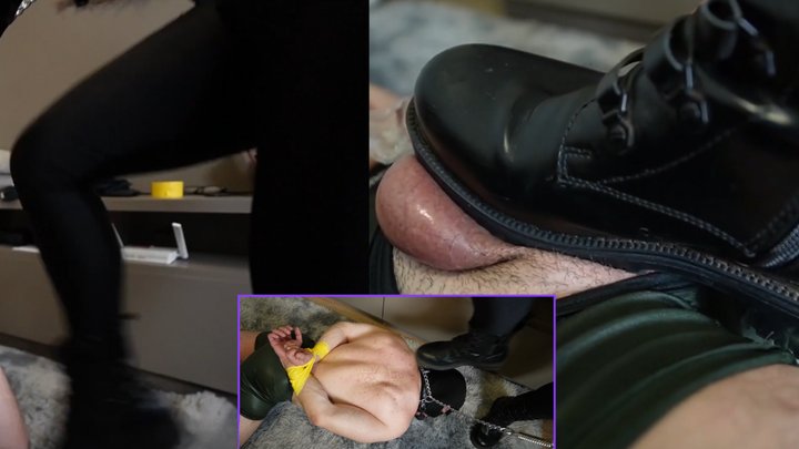 Part 1 - Brutal Kicks and Dirty Boots clean After Her Night Out - BALLBUSTING - 